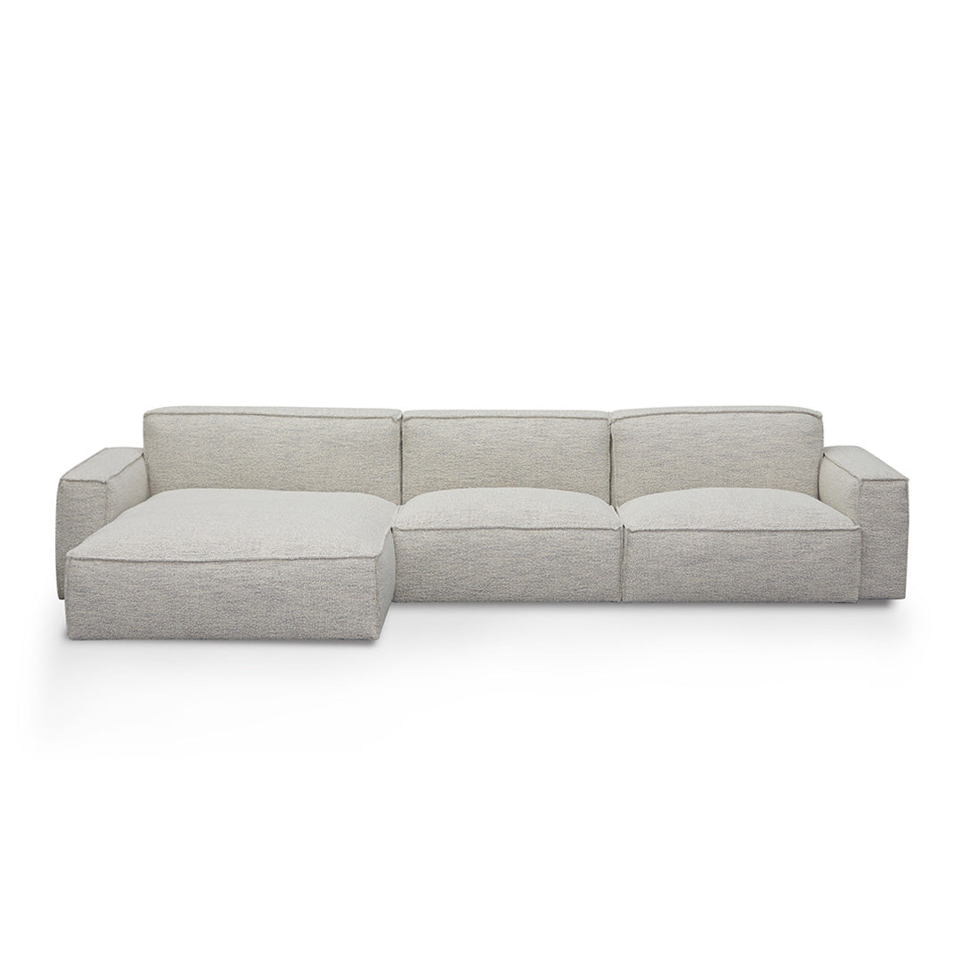 Ex Display - Roshil Left Chaise Fabric Sofa - Fog Grey Chaise Lounge K Sofa-Core