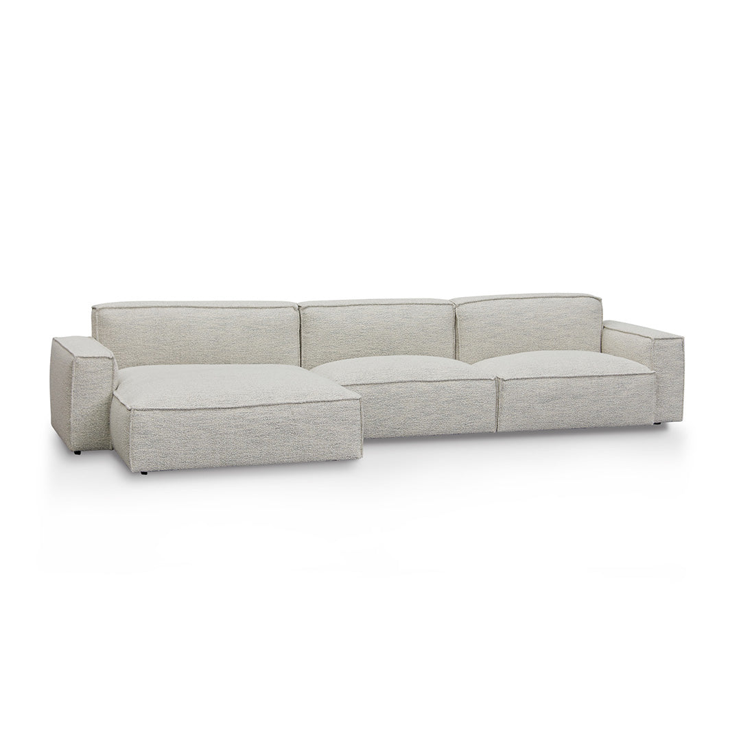 Ex Display - Roshil Left Chaise Fabric Sofa - Fog Grey Chaise Lounge K Sofa-Core