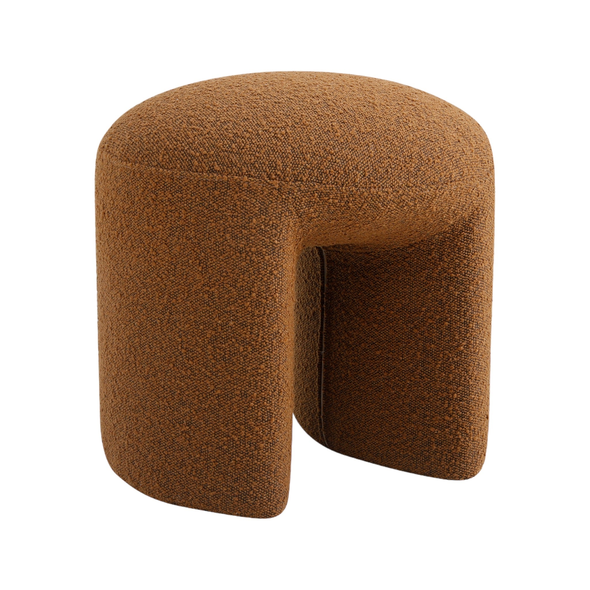 Ex Display - Everet Round Ottoman - Brown Boucle Ottoman Yay Sofa-Core