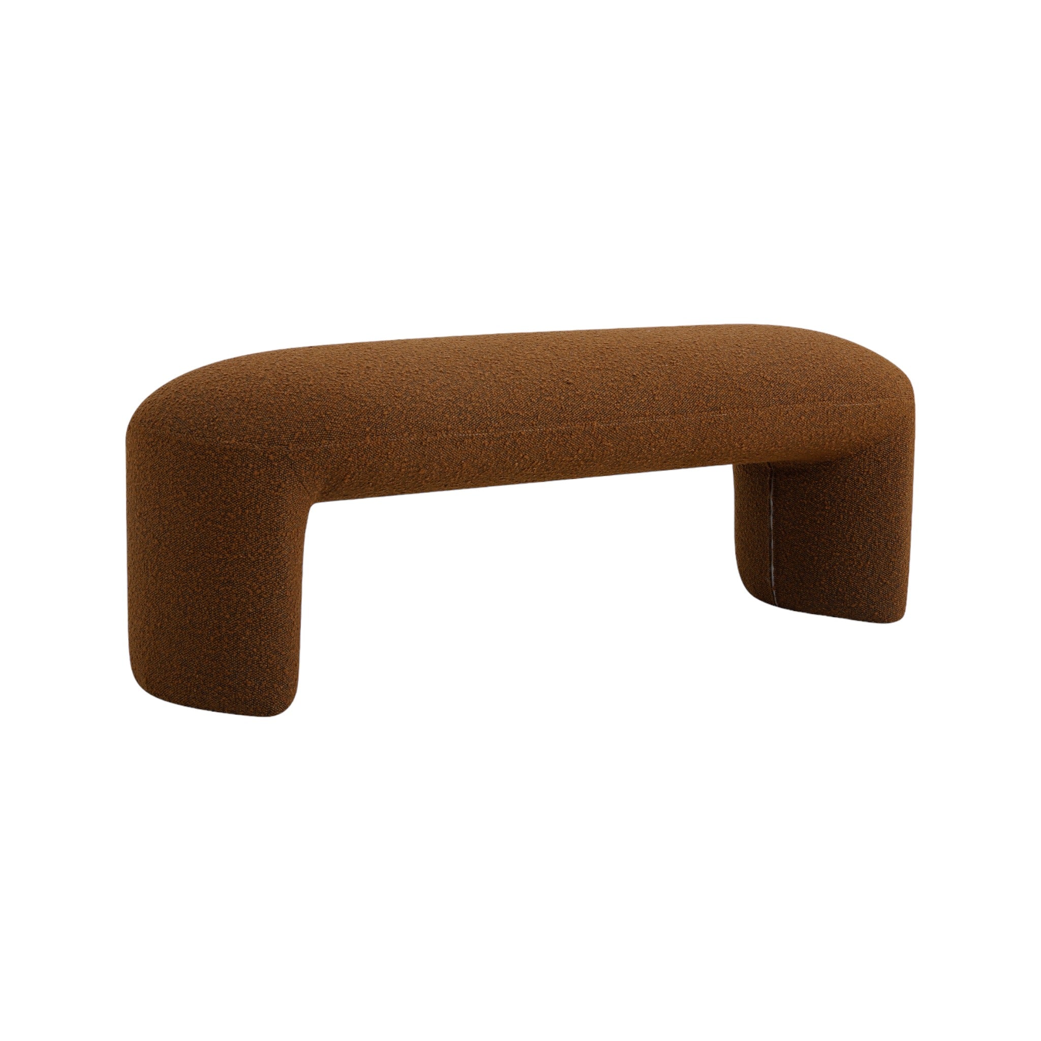 Everet 1.2m Long Ottoman Bench - Brown Boucle Ottoman Yay Sofa-Core   