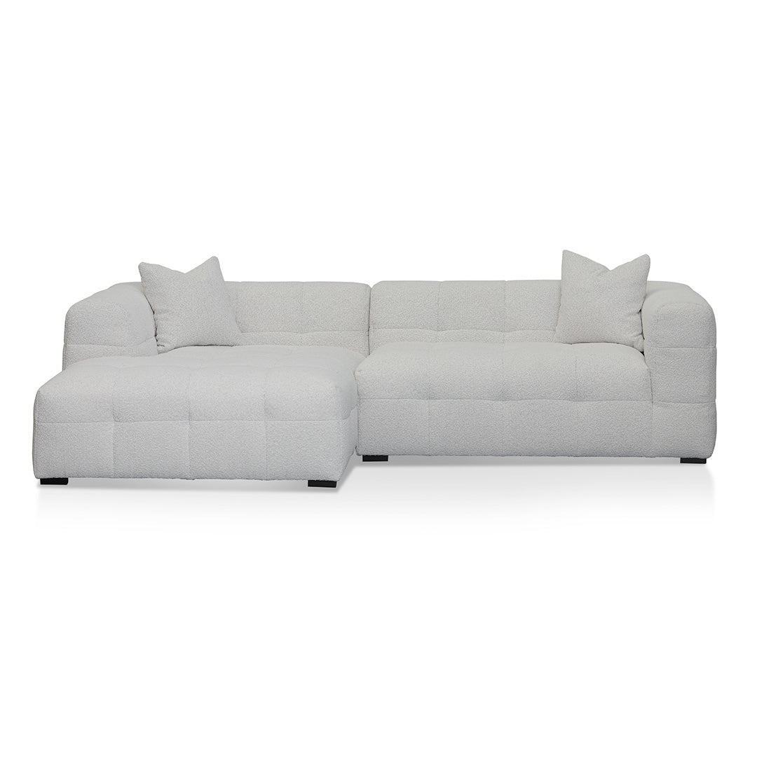 Almira Left Chaise Sofa - Pearl Boucle Chaise Lounge Casa-Core   