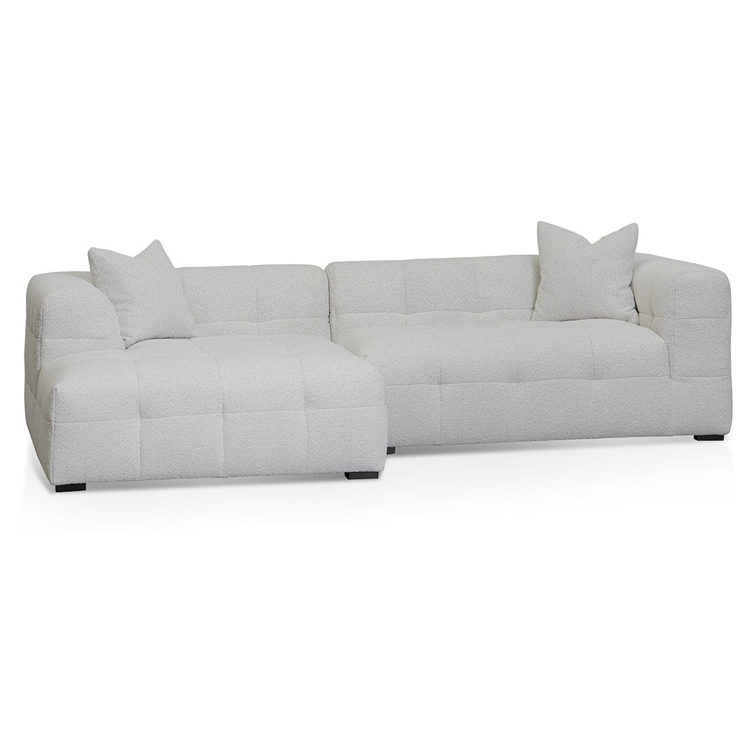 Almira Left Chaise Sofa - Pearl Boucle Chaise Lounge Casa-Core   