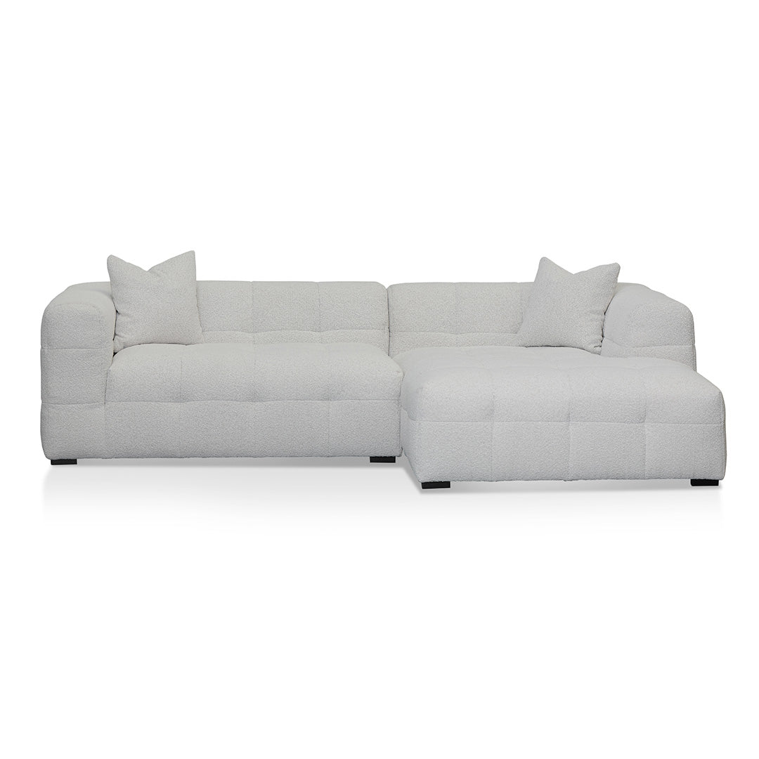 Almira Right Chaise Sofa - Pearl Boucle Chaise Lounge Casa-Core   