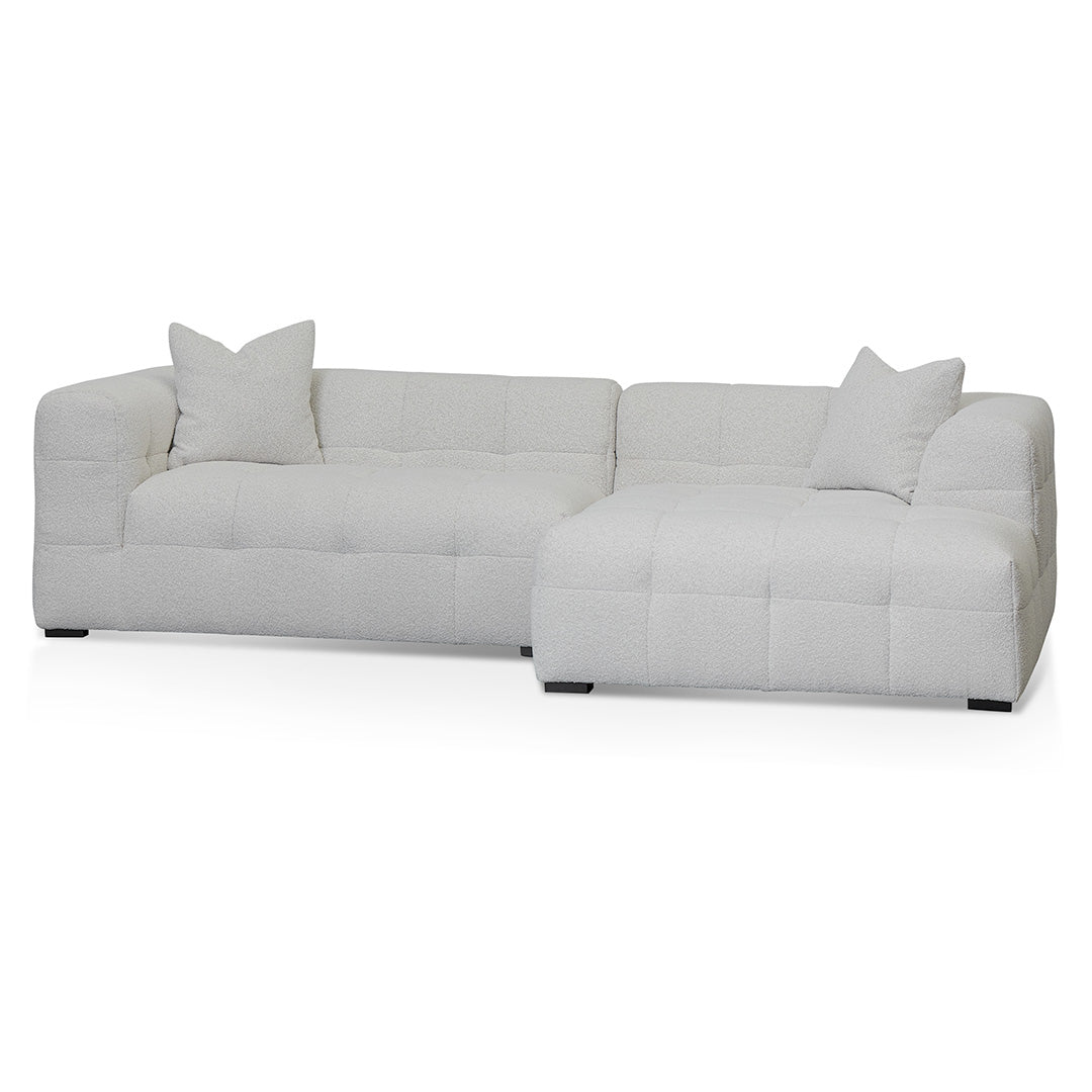 Almira Right Chaise Sofa - Pearl Boucle Chaise Lounge Casa-Core   