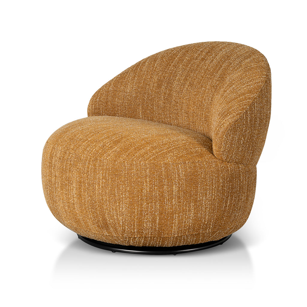 Isla Swivel Fabric Lounge Chair - Ginger Brown Lounge Chair K Sofa-Core   