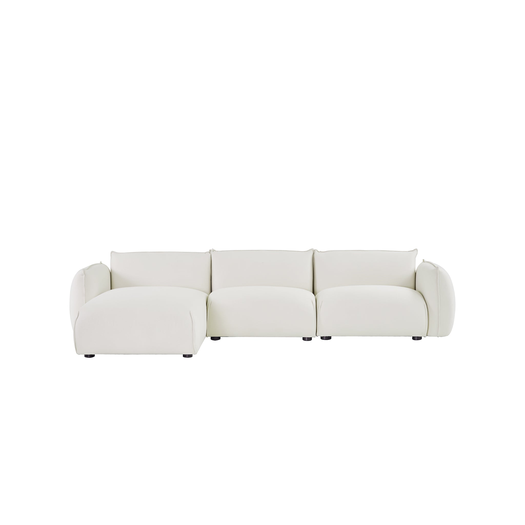 Ferrell 3 Seater Left Chaise Sofa - Beige Chaise Lounge Iggy-Core   