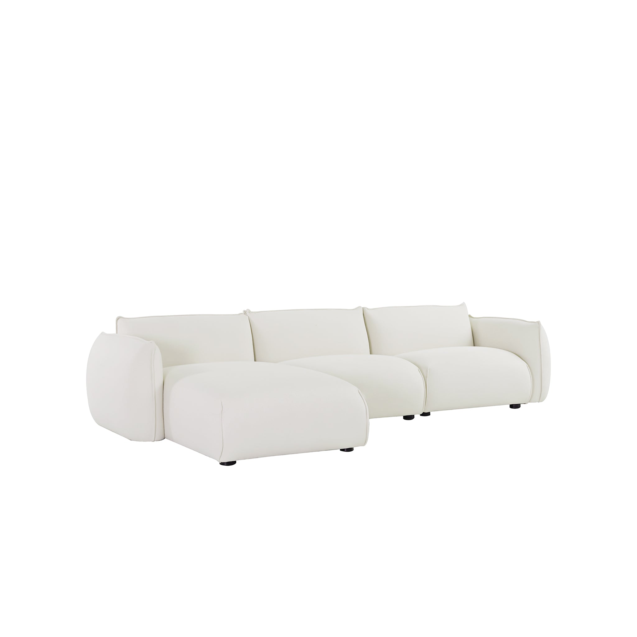 Ferrell 3 Seater Left Chaise Sofa - Beige Chaise Lounge Iggy-Core   