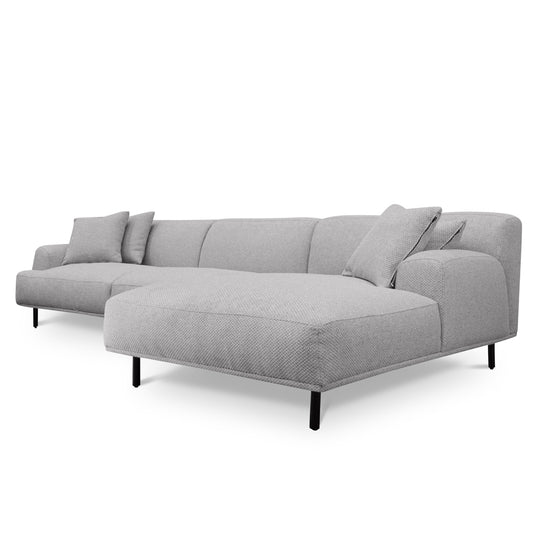 Jasleen 3 Seater Right Chaise Fabric Sofa - Sterling Sand Chaise Lounge Casa-Core   