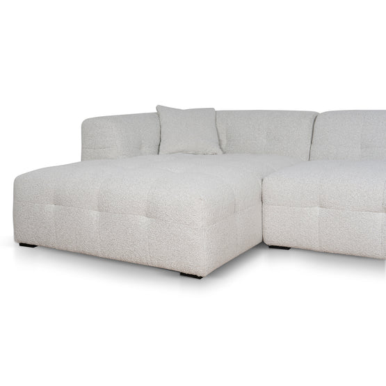 Almira 4 Seater Left Chaise Sofa - Pearl Boucle Sofa Casa-Core   