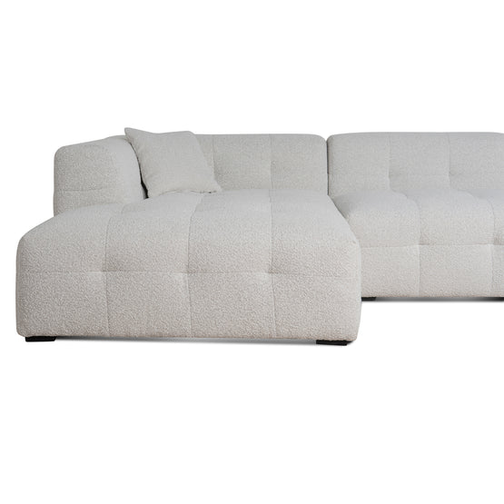 Almira 4 Seater Left Chaise Sofa - Pearl Boucle Sofa Casa-Core   