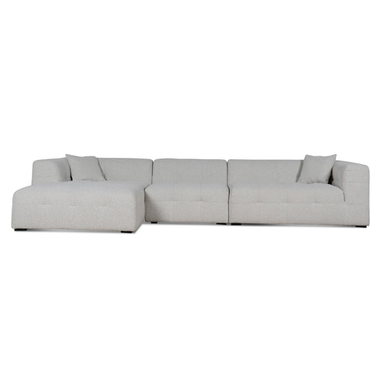 Almira 4 Seater Left Chaise Sofa - Pearl Boucle Sofa Casa-Core   