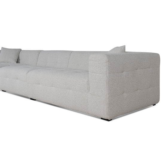 Almira 4 Seater Left Chaise Sofa - Pearl Boucle Sofa Casa-Core   