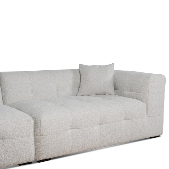 Almira 4 Seater Left Chaise Sofa - Pearl Boucle Sofa Casa-Core   