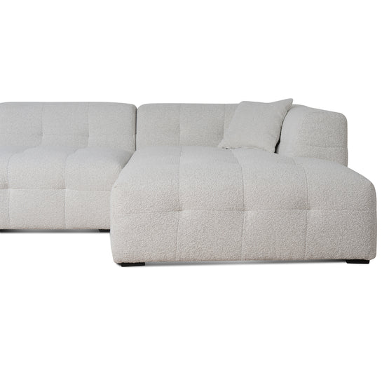 Almira 4 Seater Right Chaise Sofa - Pearl Boucle Sofa Casa-Core   