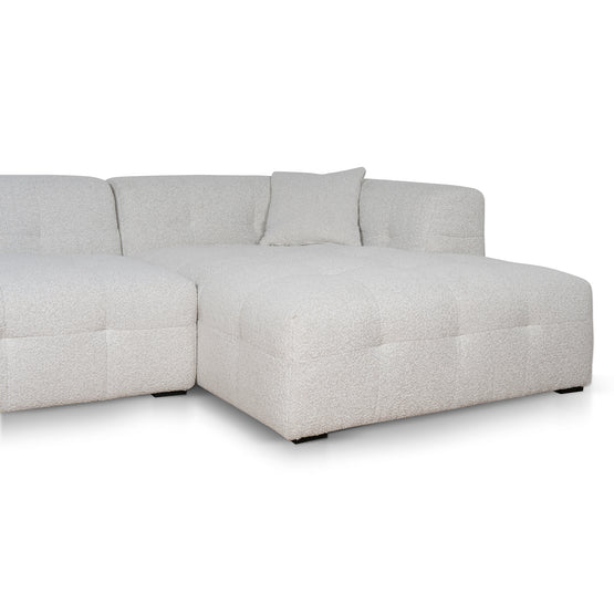 Almira 4 Seater Right Chaise Sofa - Pearl Boucle Sofa Casa-Core   