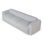 Elita 4 Seater Fabric Sofa - Silver Grey Boucle Sofa Blue Steel Sofa- Core   