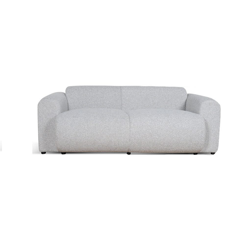 Elita 3 Seater Fabric Sofa - Silver Grey Boucle - Last One Sofa Blue Steel Sofa- Core   