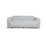 Elita 3 Seater Fabric Sofa - Silver Grey Boucle Sofa Blue Steel Sofa- Core   