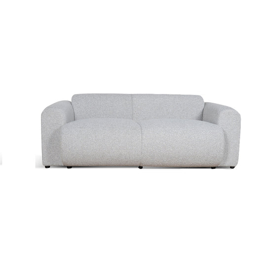 Elita 3 Seater Fabric Sofa - Silver Grey Boucle Sofa Blue Steel Sofa- Core   