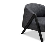 Freddie Fabric Armchair - Dark Grey Fleck - Black Oak Armchair Iggy-Core   