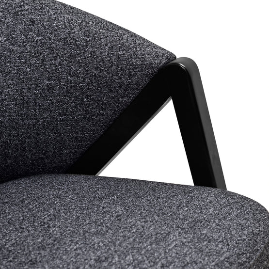 Freddie Fabric Armchair - Dark Grey Fleck - Black Oak Armchair Iggy-Core   