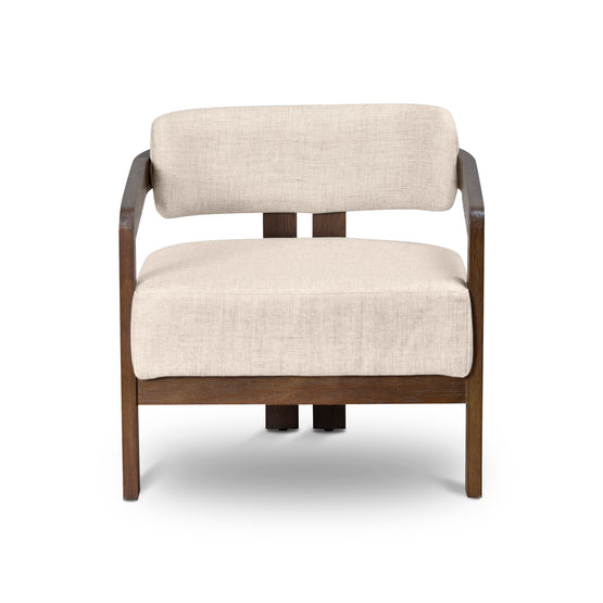 Malene Walnut Armchair - Linen Armchair Nicki-Core