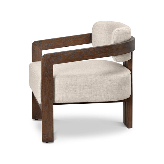 Malene Walnut Armchair - Linen Armchair Nicki-Core