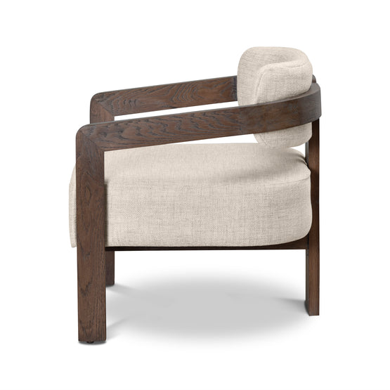 Malene Walnut Armchair - Linen Armchair Nicki-Core