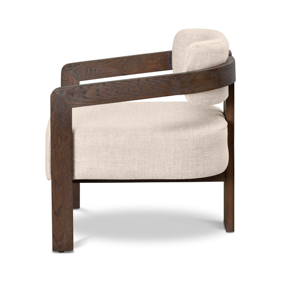 Malene Walnut Armchair - Linen Armchair Nicki-Core