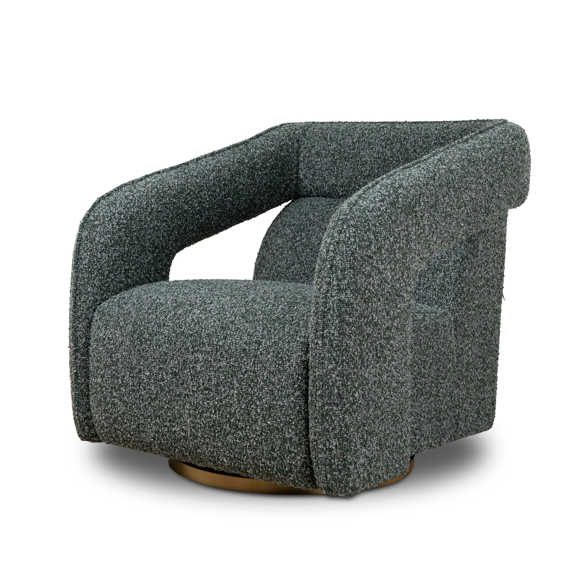 Cadence Swivel Armchair - Green Boucle Armchair Casa-Core