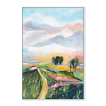 Where I Live Over The Hill, By Lia Nell Wall Art Gioia-Local 40x60cm Framed Canvas White