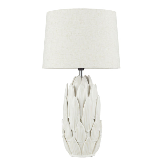 Lotus Ceramic Table Lamp - White Lighting Albi-Local