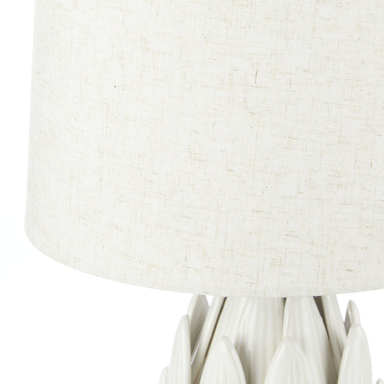 Lotus Ceramic Table Lamp - White Lighting Albi-Local