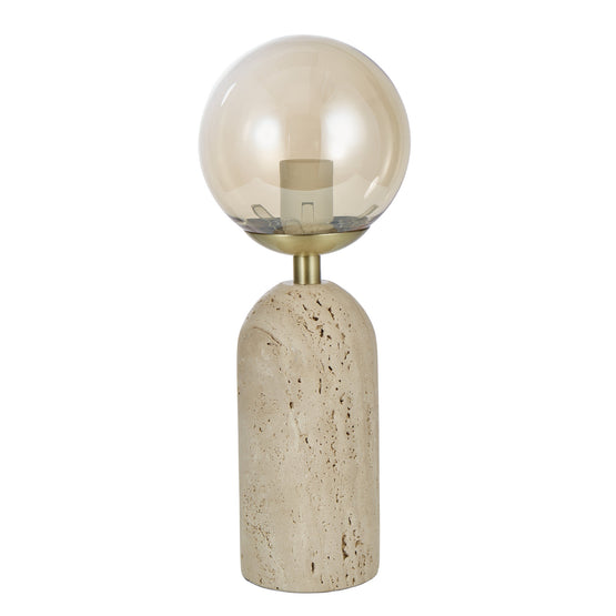 Mercury Tavertine Table Lamp - Natural Lighting Albi-Local   