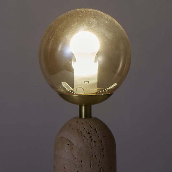 Mercury Tavertine Table Lamp - Natural Lighting Albi-Local   