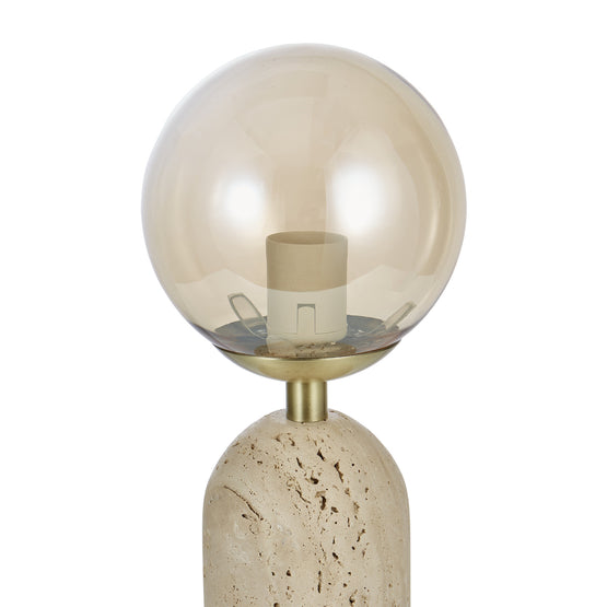 Mercury Tavertine Table Lamp - Natural Lighting Albi-Local   