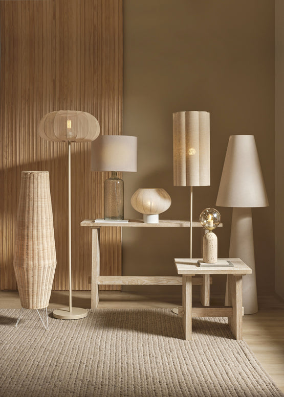 Mercury Tavertine Table Lamp - Natural Lighting Albi-Local   