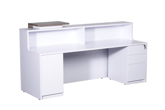 Metro Reception Counter - White & Natural Reception Counter Rline-Local   