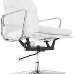 Ashton OC103W Low Back Office Chair - White Leather Office Chair Yus Furniture-Core   