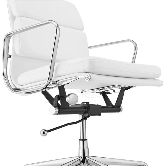 Ashton OC103W Low Back Office Chair - White Leather Office Chair Yus Furniture-Core   