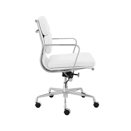 Ashton OC103W Low Back Office Chair - White Leather Office Chair Yus Furniture-Core   