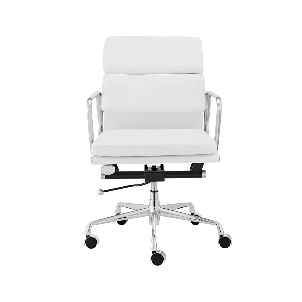 Ashton OC103W Low Back Office Chair - White Leather Office Chair Yus Furniture-Core   