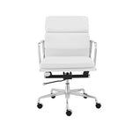 Ashton OC103W Low Back Office Chair - White Leather Office Chair Yus Furniture-Core   