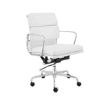 Ashton OC103W Low Back Office Chair - White Leather Office Chair Yus Furniture-Core   