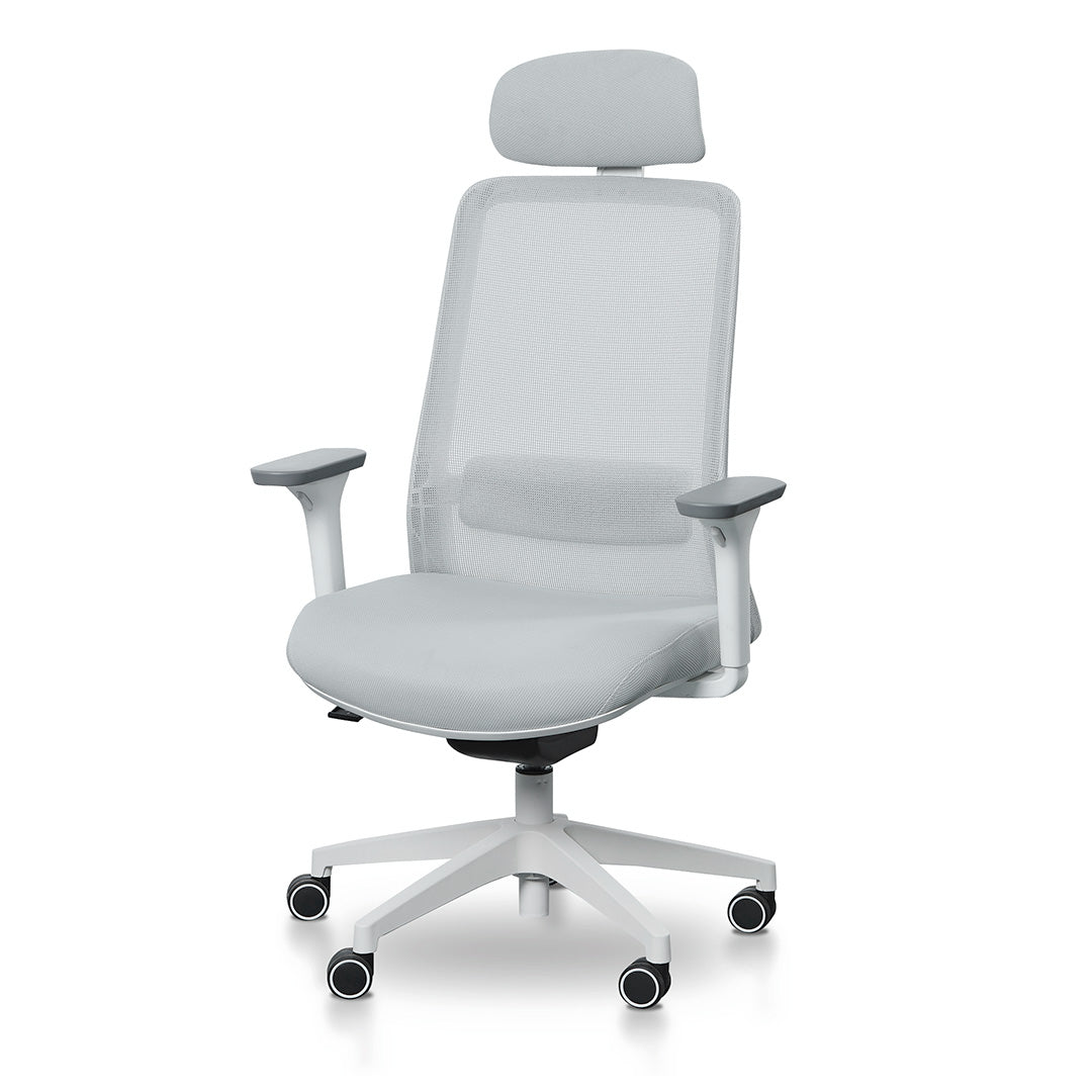 Walther Mesh Office Chair - Cloud Grey with White Base Office Chair LF-Core   