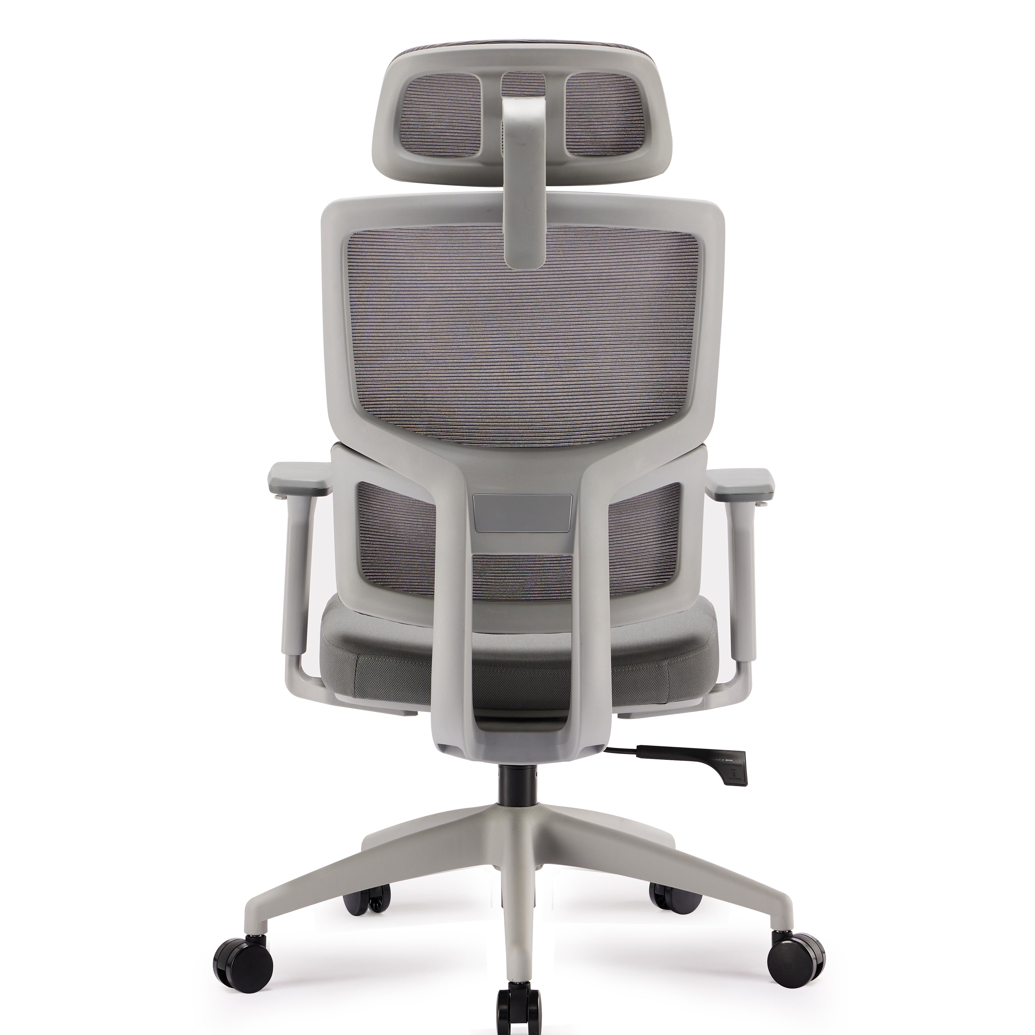 Furrow Mesh Ergonomic Office Chair with Headrest - Grey Office Chair Unicorn-Core   