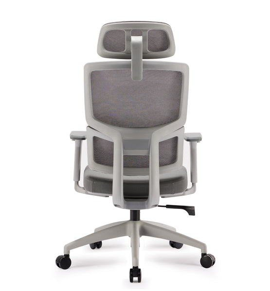 Furrow Mesh Ergonomic Office Chair with Headrest - Grey Office Chair Unicorn-Core   