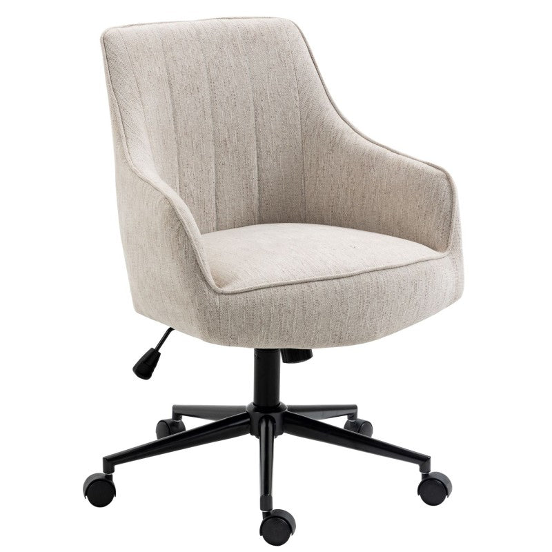 Beige linen best sale office chair