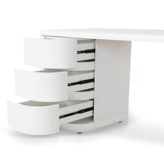 Ex Display - Aiza 1.6m Office Desk - White Office Desk Dwood-Core