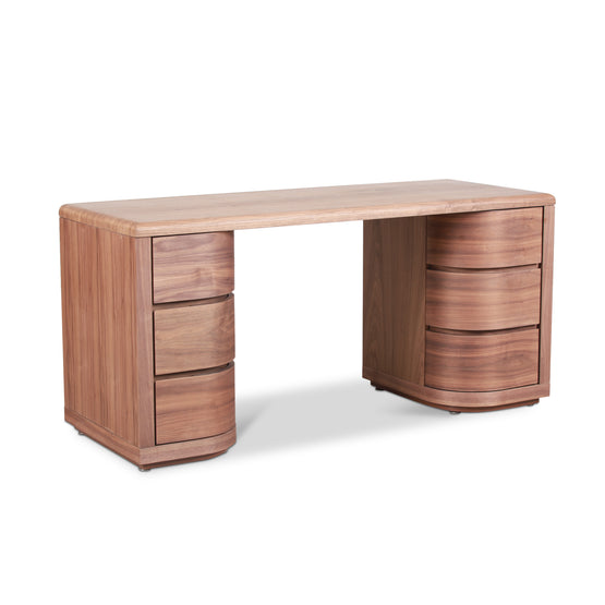 Aiza 1.6m Office Desk - Walnut Office Desk Dwood-Core   